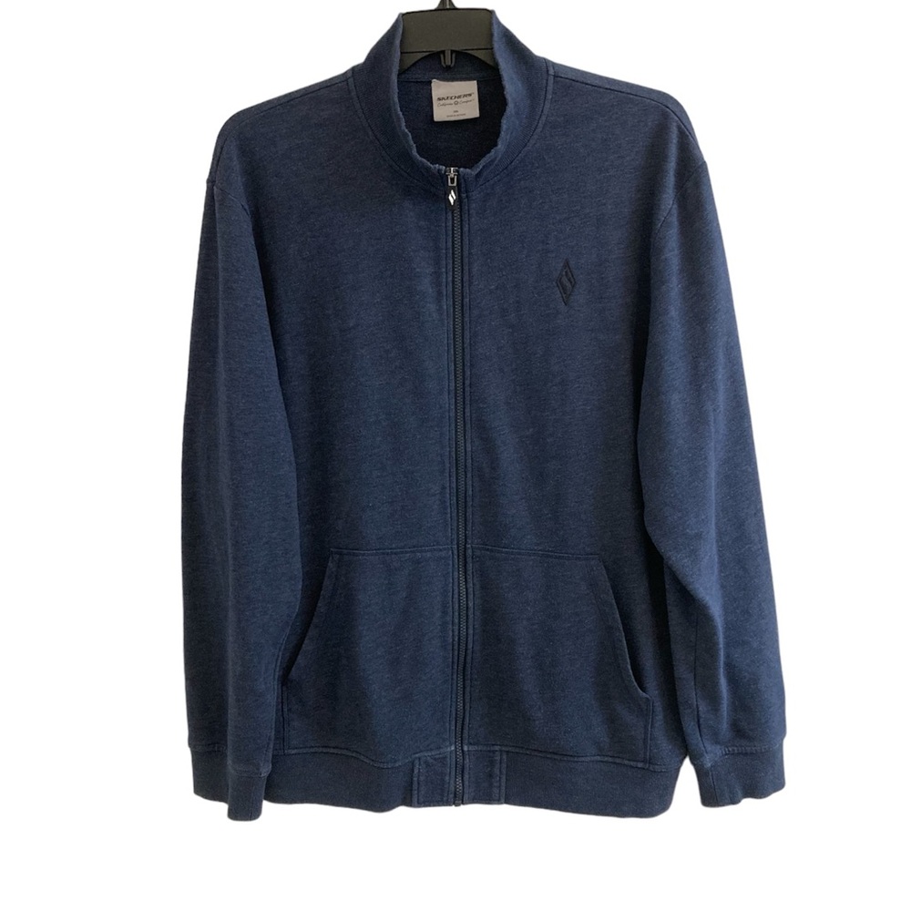 Skechers Men’s Jacket Size 2XL Sweatshirt Full Zip Blue Pockets Long Sleeve